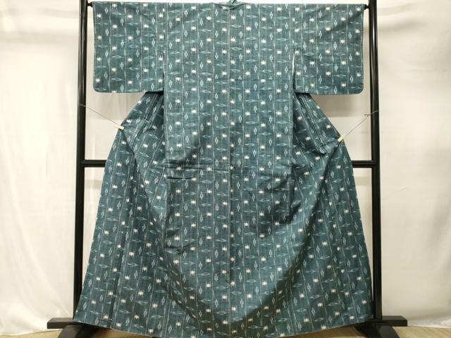 平和屋着物■上質な紬 琉球絣間道 正絹 逸品 CABK4292ev