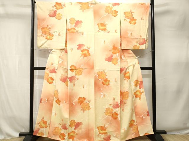 平和屋着物■上質な小紋 地紋起こし 枝花文 暈し染め 正絹 逸品 CABK4310ev