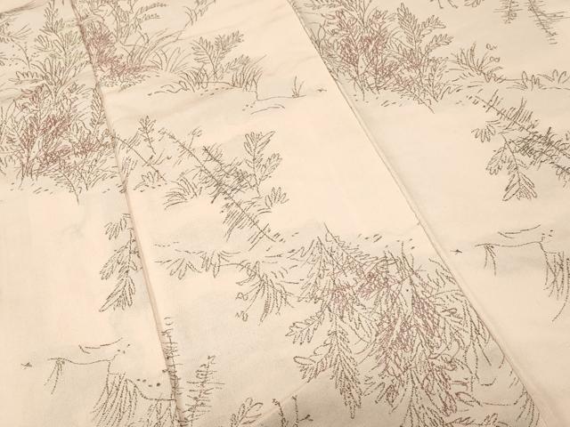 平和屋着物■上質な小紋 枝葉文 金糸 正絹 逸品 CABK4322ev