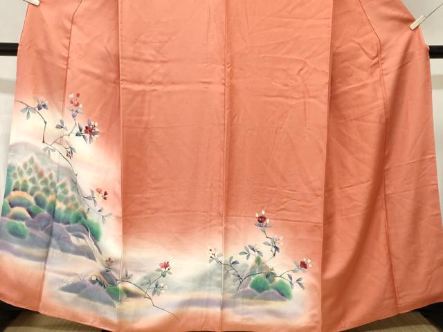 平和屋着物■訪問着 シロサギ 遠山枝花文 暈し染め 正絹 逸品 CABK4334ev