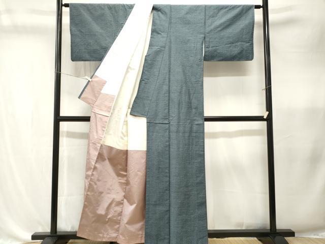 平和屋着物■上質な紬 亀甲柄 正絹 逸品 CABK4344ev