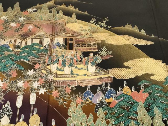 平和屋着物■豪華黒留袖 作家物 石清水祭 暈し染め 金彩 正絹 逸品 CABK4347ev
