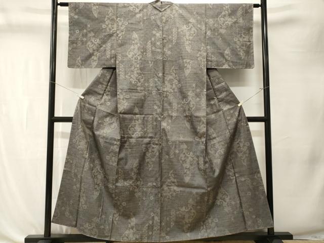 平和屋着物■本場大島紬 切嵌更紗草花文 正絹 逸品 未使用 CABK4365ev