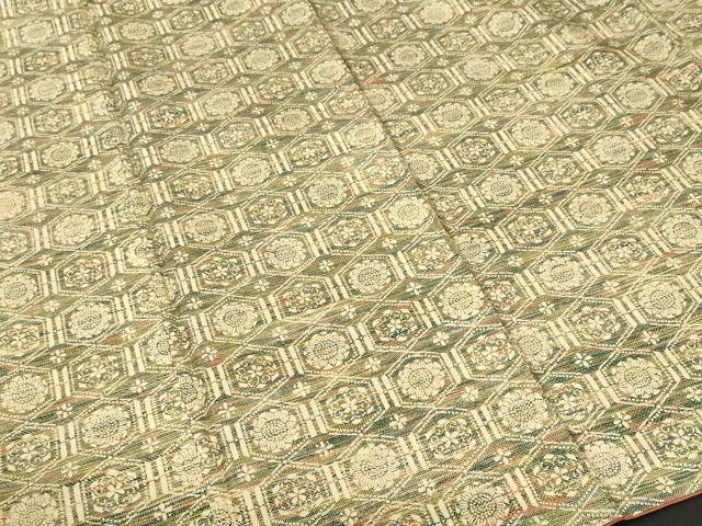 平和屋着物■本場染大島紬 亀甲花文 正絹 逸品 CABK4368ev