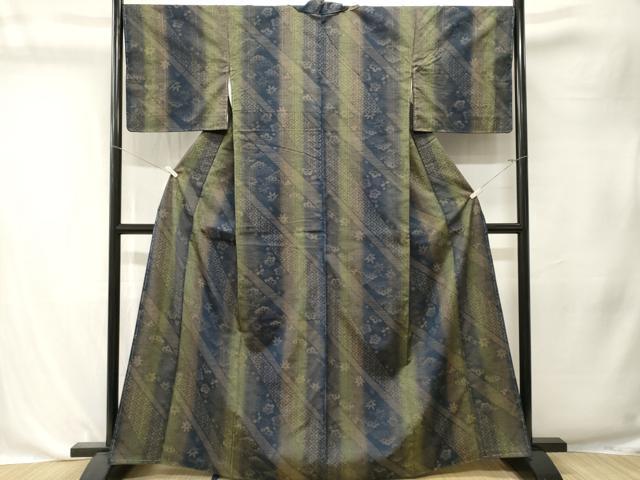 平和屋着物■上質な紬 梅 松 楓 間道 正絹 逸品 CABK4369ev