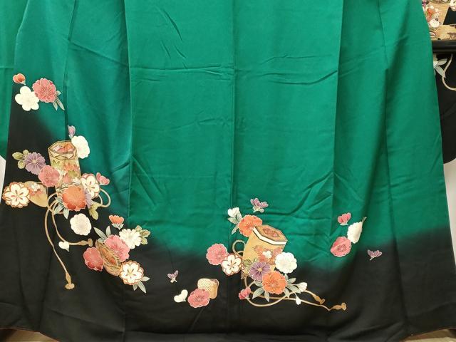 平和屋着物■豪華振袖 貝桶舞花文 暈し染め 金彩 正絹 逸品 CABK4385ev