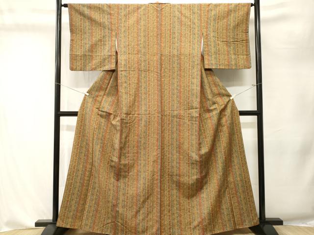 平和屋着物■上質な紬 枝花間道 正絹 逸品 CABK4397ev