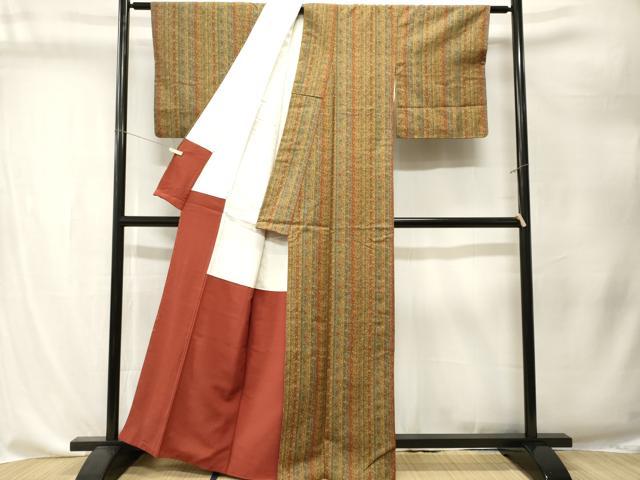 平和屋着物■上質な紬 枝花間道 正絹 逸品 CABK4397ev