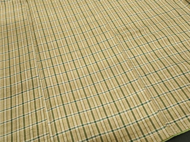 平和屋着物■上質な紬 格子柄 正絹 逸品 CABK4398ev