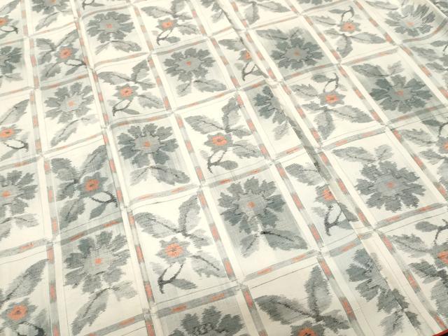 平和屋着物■上質な紬 格子草花文 正絹 逸品 CABK4400ev