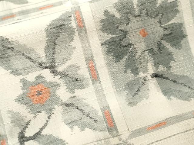 平和屋着物■上質な紬 格子草花文 正絹 逸品 CABK4400ev