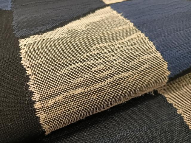 平和屋着物●全通柄袋帯 紬地 羽衣伝説 石畳文 黒地 正絹 逸品 CABK4406vp