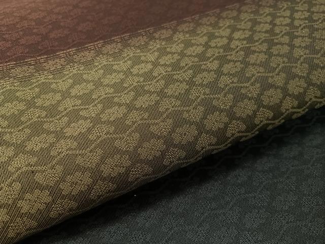 平和屋着物●両面 全通柄袋帯 横段更紗文 金糸 正絹 逸品 未使用 CABK4408vp