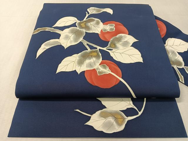 平和屋着物●塩瀬 九寸名古屋帯 手描き 成り物 金彩 正絹 逸品 CABK4417vp