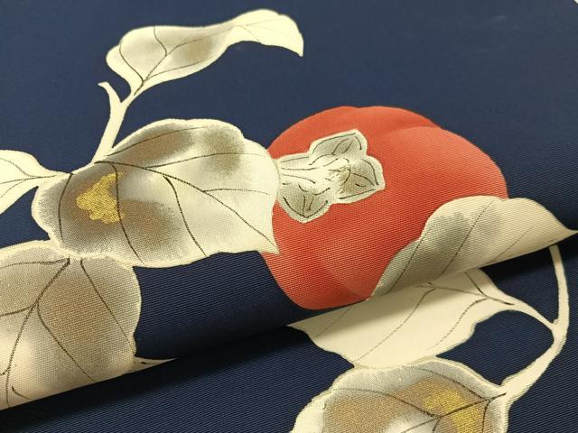 平和屋着物●塩瀬 九寸名古屋帯 手描き 成り物 金彩 正絹 逸品 CABK4417vp