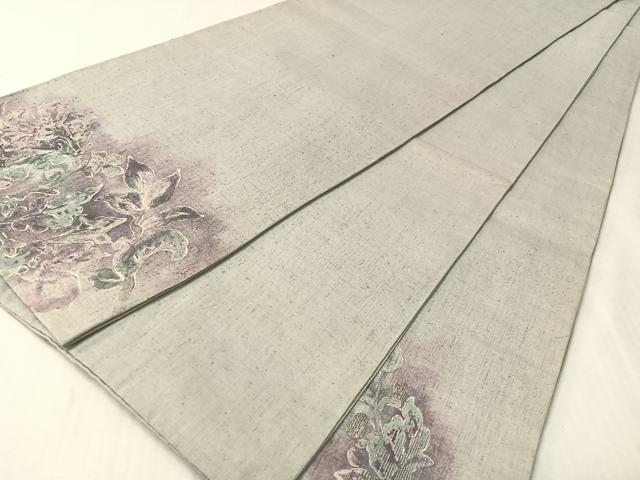 平和屋着物●太鼓柄袋帯 紬地 刺繍 更紗鳳凰文 長尺 正絹 逸品 CABK4422vp