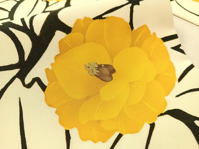 平和屋着物●塩瀬 九寸名古屋帯 ろうけつ染 京珍粋 草花文 正絹 逸品 CABK4424vp