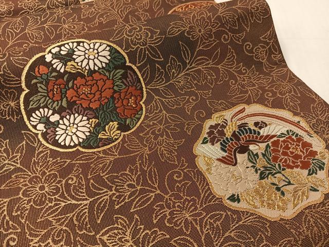 平和屋着物●六通柄袋帯 唐織 堆朱丸文 金糸 正絹 逸品 CABK4437vp