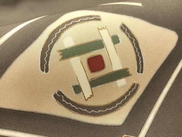 平和屋着物●塩瀬 九寸名古屋帯 駒刺繍 菱吉祥文 金彩 正絹 逸品 CABK4438vp