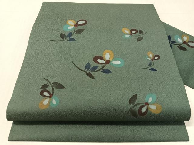 平和屋着物●九寸名古屋帯 作家物 舞花文 正絹 逸品 CABK4441vp