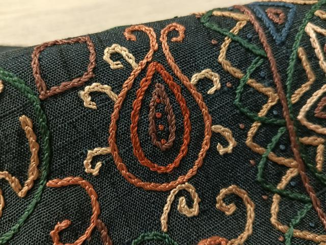 平和屋着物●中国三大刺繍 相良刺繍 総刺繍 九寸名古屋帯 紬地 切嵌 更紗唐草文 正絹 逸品 CABK4449vp