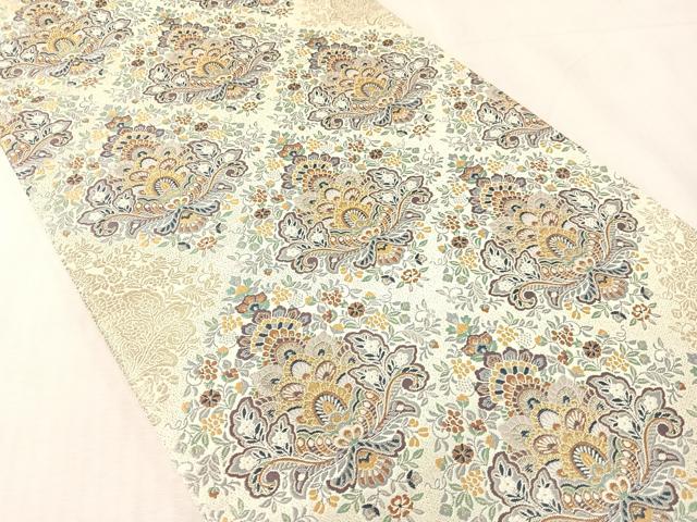 平和屋着物●六通柄袋帯 王妃雅宴文 金糸 正絹 逸品 CABK4460vp