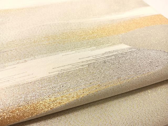 平和屋着物●太鼓柄袋帯 綴れ 霞文 金銀糸 正絹 逸品 CABK4463vp