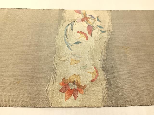 平和屋着物●手織綴れ 山鹿清華 太鼓柄袋帯 花氈文 金通し地 正絹 逸品 CABK4467vp