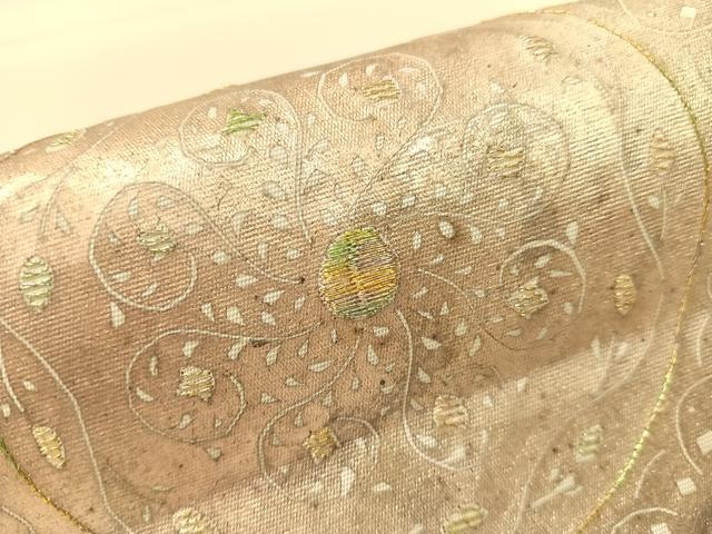 平和屋着物●塩瀬 つけ帯 刺繍 吉祥丸文 金銀彩 正絹 逸品 CABK4479vp