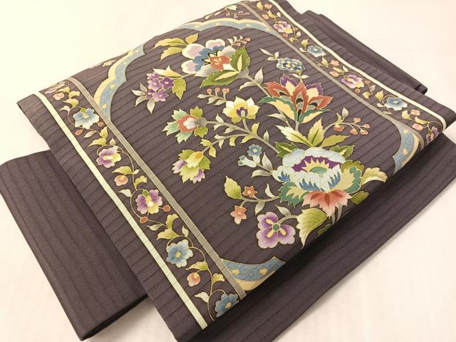 平和屋着物*夏物 岡重謹製 OKAJIMA ワンタッチつけ帯 更紗文 正絹 逸品 CABK4480vp