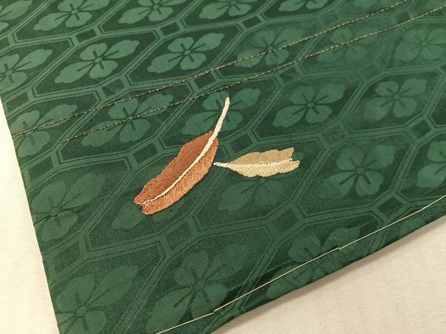 平和屋着物●アンティーク 大正ロマン 九寸名古屋帯 総手刺繍 飛鳥文 金糸 正絹 逸品 CABK4491vp