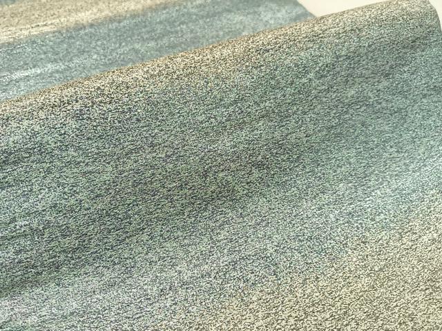 平和屋着物●西陣 織楽浅野謹製 六通柄袋帯 横段文 銀糸 正絹 逸品 CABK4508vp