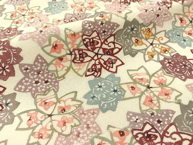 平和屋着物●九寸名古屋帯 型染め 舞桜 正絹 逸品 CABK4515vp