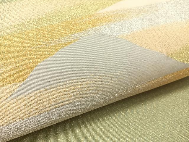 平和屋着物●爪掻き本綴れ 八寸名古屋帯 遠山霞文 金銀糸 正絹 逸品 CABK4533vp