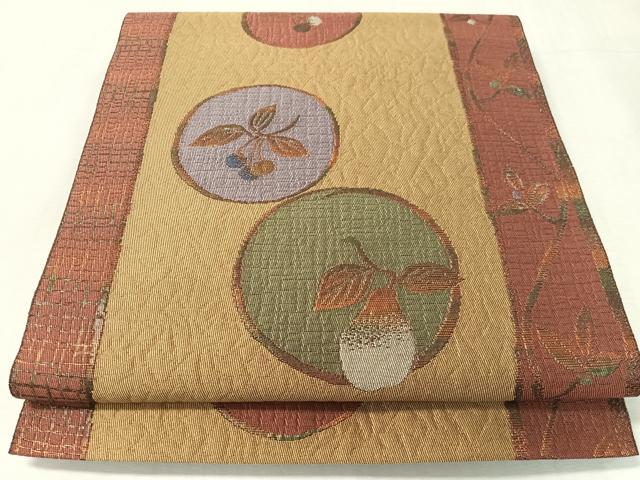 平和屋着物●本場筑前博多織 八寸名古屋帯 成り物 金糸 正絹 逸品 CABK4535vp