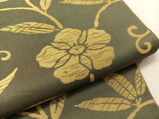 平和屋着物●六通柄 本袋帯 笹蔓花文 正絹 逸品 CABK4538vp