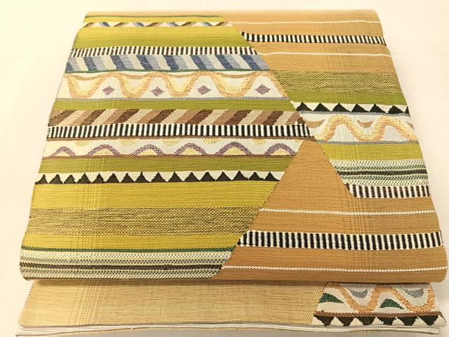 平和屋着物●両面 六通柄袋帯 すくい織 唐草文 正絹 逸品 CABK4542vp