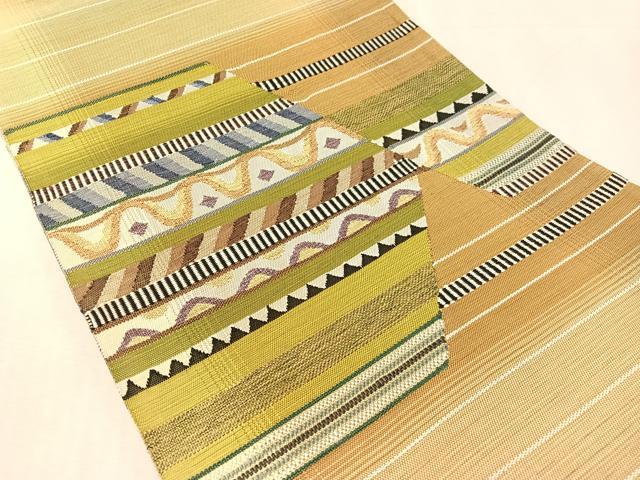 平和屋着物●両面 六通柄袋帯 すくい織 唐草文 正絹 逸品 CABK4542vp