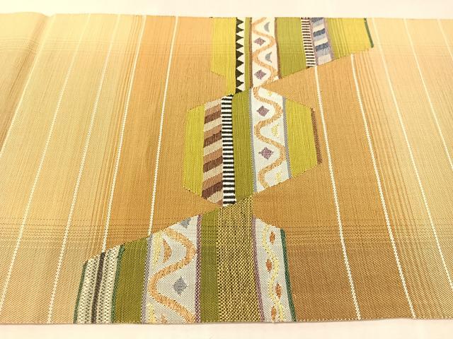 平和屋着物●両面 六通柄袋帯 すくい織 唐草文 正絹 逸品 CABK4542vp