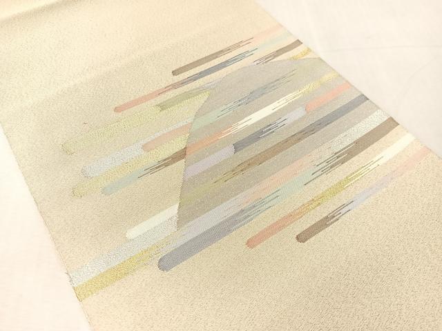 平和屋着物●八寸名古屋帯 綴れ 遠山霞文 金銀糸 正絹 逸品 未使用 CABK4557vp