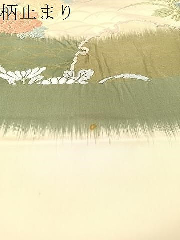 平和屋着物●六通柄袋帯 唐織 雪輪花文 金糸 正絹 逸品 CABK4559vp