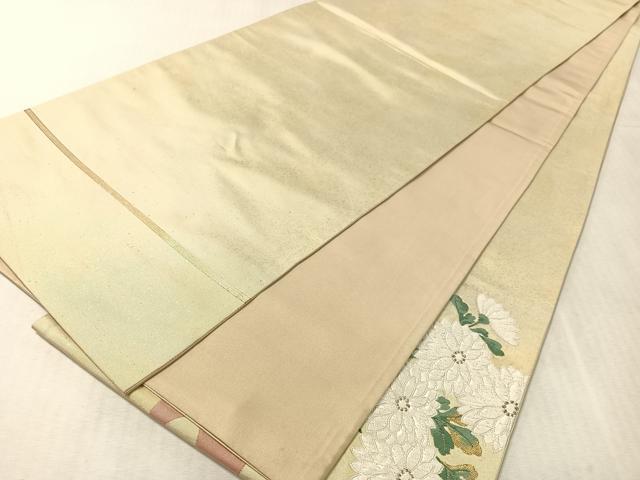 平和屋着物●太鼓柄袋帯 唐織 菊花文 金銀糸 正絹 逸品 CABK4580vp