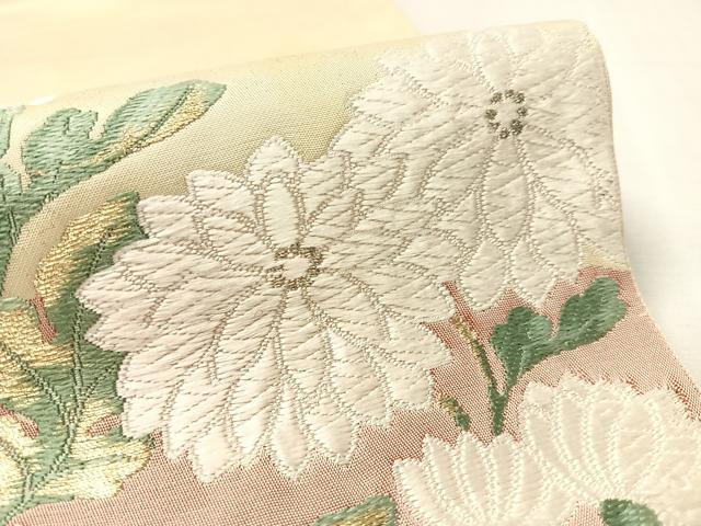 平和屋着物●太鼓柄袋帯 唐織 菊花文 金銀糸 正絹 逸品 CABK4580vp