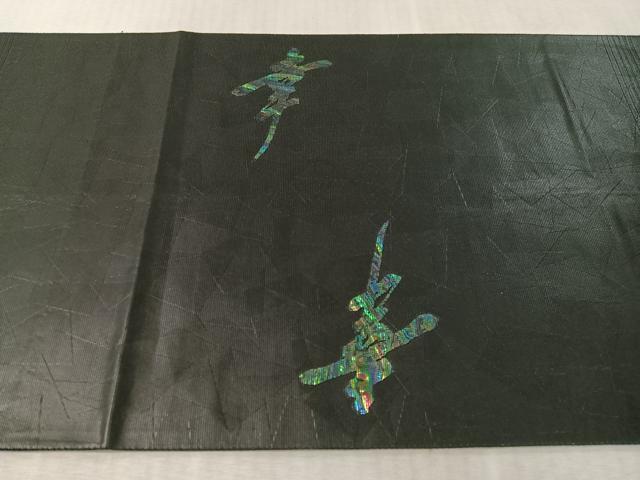 平和屋着物●螺鈿工芸作家 佐野正喜 太鼓柄袋帯 幸 黒地 正絹 逸品 CABK4590vp
