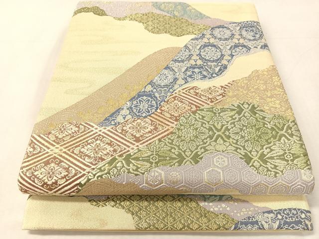 平和屋着物●六通柄袋帯 唐織 綴れ 道長吉祥花文 銀糸 ますいわ屋扱い 正絹 逸品 CABK4605vp