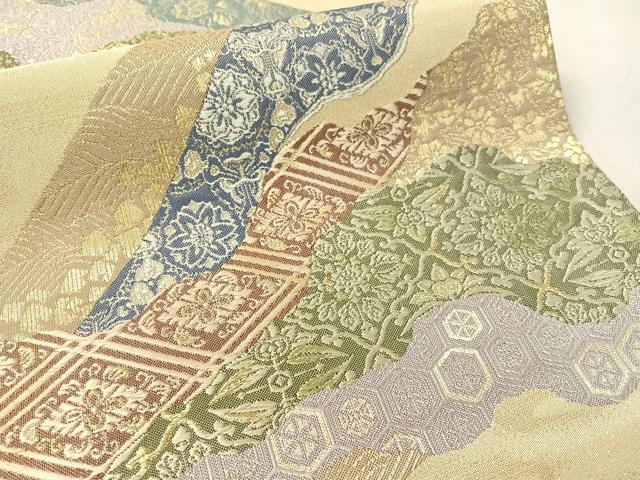 平和屋着物●六通柄袋帯 唐織 綴れ 道長吉祥花文 銀糸 ますいわ屋扱い 正絹 逸品 CABK4605vp