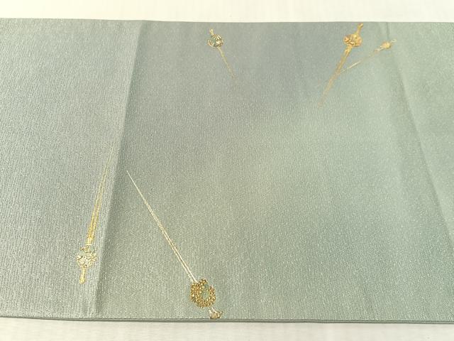 平和屋着物●金彩友禅 卓越技能者・名工・和田光正 太鼓柄袋帯 簪 金通し地正絹 逸品 CABK4614vp