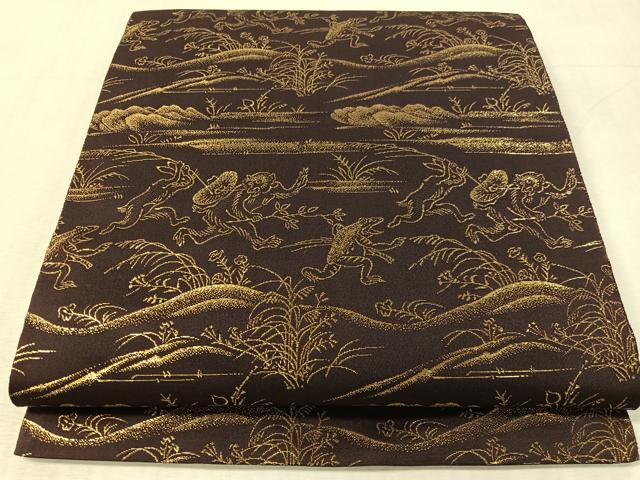 平和屋着物●西陣 服部織物謹製 六通柄袋帯 高台寺蒔絵文 本金箔24K 正絹 逸品 CABK4615vp