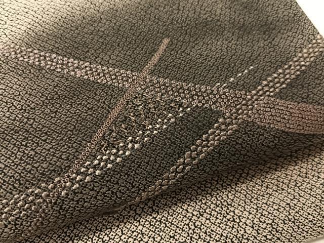 平和屋着物●中国三大刺繍 相良刺繍 両面 太鼓柄袋帯 抽象文様 正絹 逸品 未使用 CABK4621vp