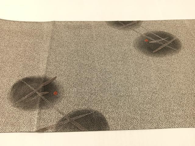 平和屋着物●中国三大刺繍 相良刺繍 両面 太鼓柄袋帯 抽象文様 正絹 逸品 未使用 CABK4621vp